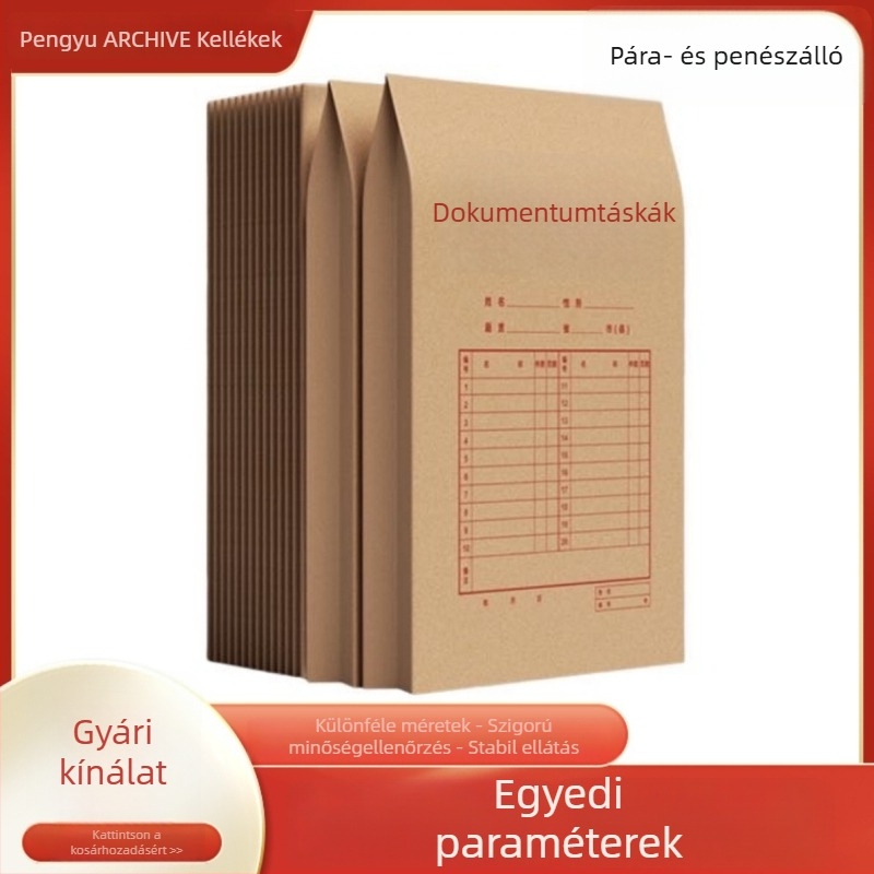 Peng yu Kraft papírtáska dokumentumokhoz, zárási típus, papírtégla stílus (Márka: Peng yu; Anyag: Kraft papír; Stílus: Zárási típus; Dizájn: Papírtégla)