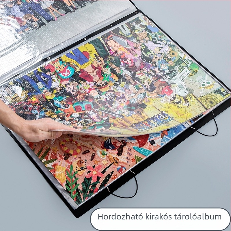 Puzzle tároló könyv, PP anyag, 12 oldal, 1 mm vastagság, logó nyomtatása lehetséges