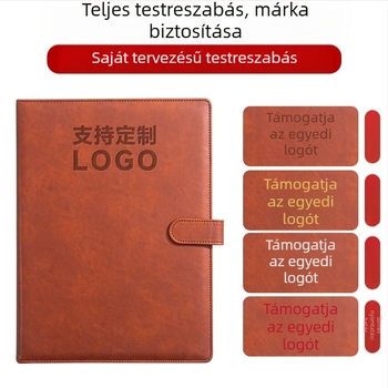 A4 bőrtok dokumentummappa erős klipsz-szel, logónyomtatással és testreszabott feldolgozással
