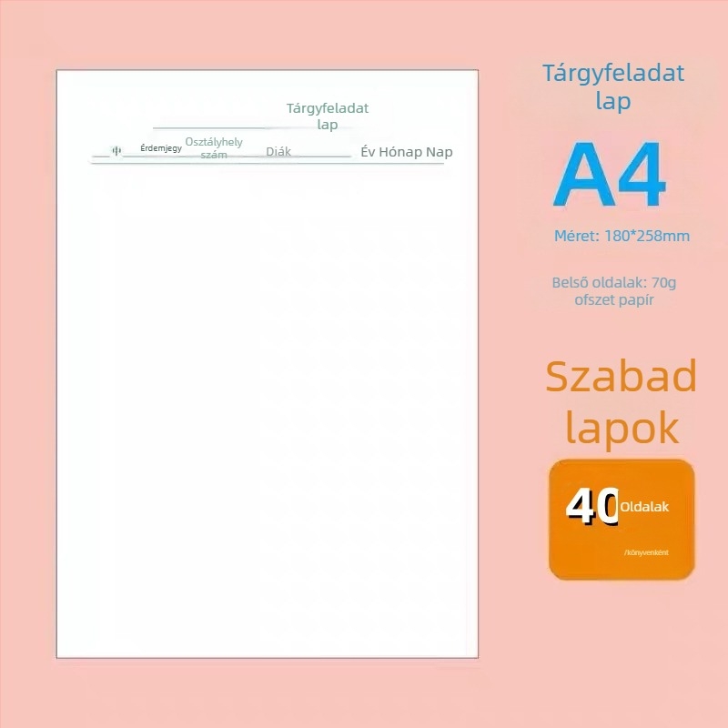 Diákok házi feladatához készült gyakorlatlapok: matematika, angol nyelv, nyelv és kultúra, történelem és fizika — gyakorló lapok (40 oldal)