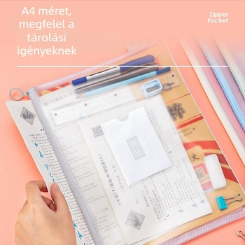 Deli cipzáras dokumentumtáska PVC anyagból, tégla alakú