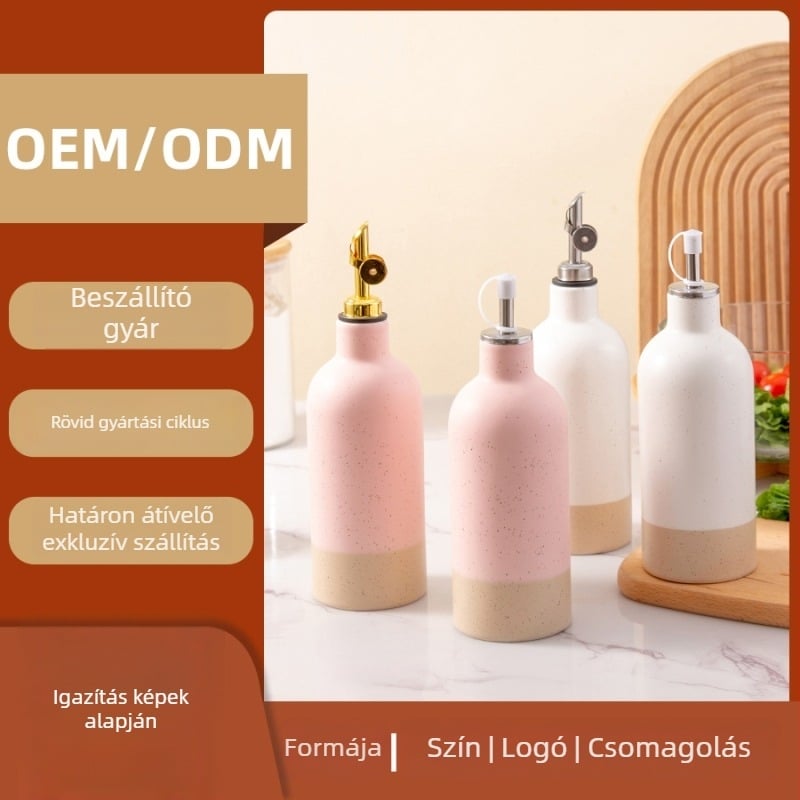 Kerámiás olajos üveg tetővel, konyhai tárolásra – egyedi logó, Dh0792, megfizethető lux stílus