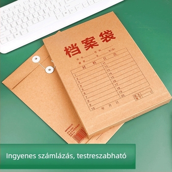 A4-es méretű kraftpapír dokumentumtáska zsinóros zárással