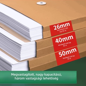A4-es méretű kraftpapír dokumentumtáska zsinóros zárással