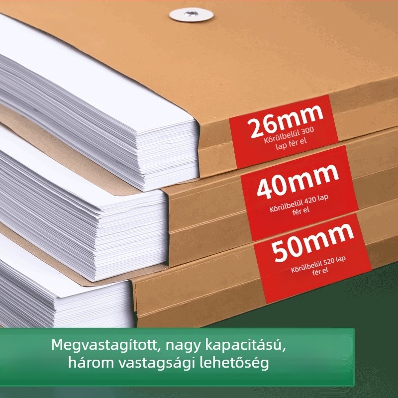 A4-es méretű kraftpapír dokumentumtáska zsinóros zárással