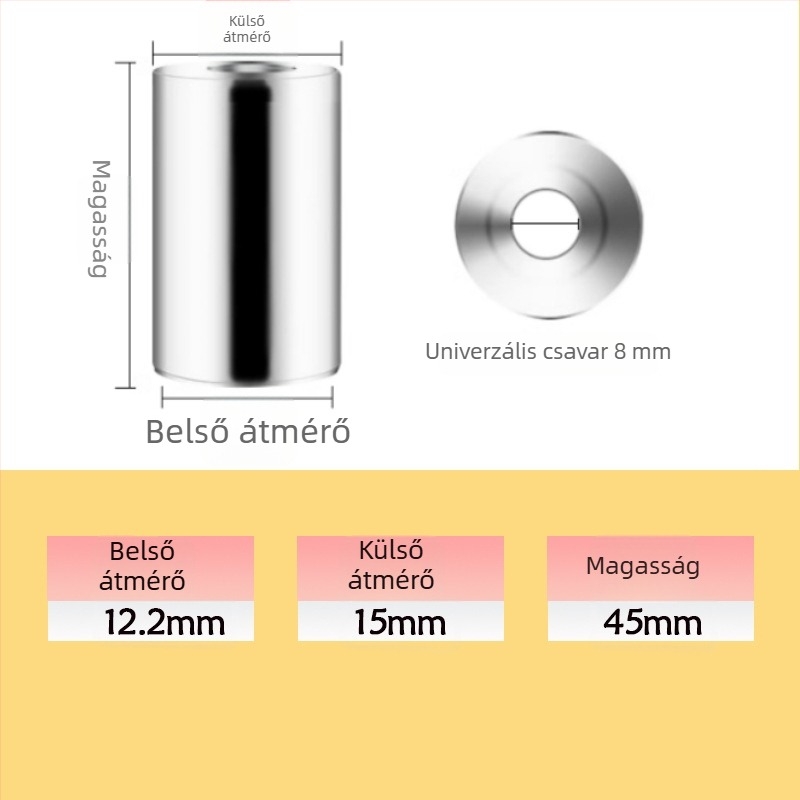 Rozsdamentes acélból készült dip-net rod connector DIY horgászbot módosításhoz; márka FISHERBON; anyag: rozsdamentes acél