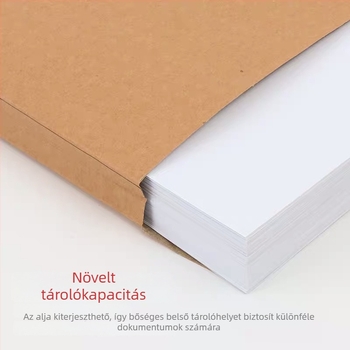Kraftpapírból készült dokumentumtáska kötélfogantyúval, 180 g, vastagított