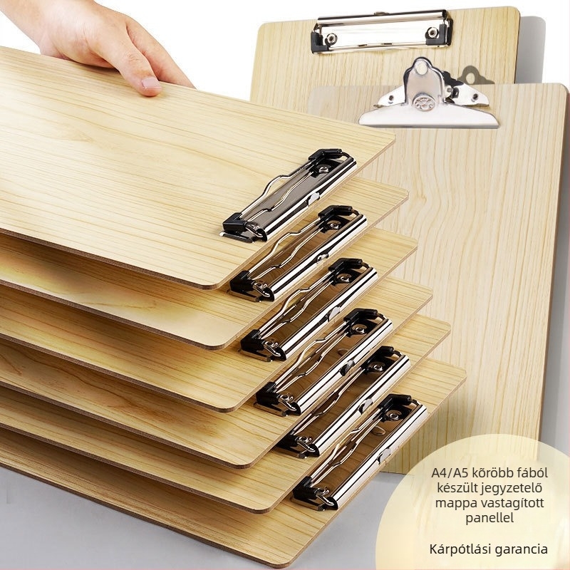 Fából készült függő klipsz, egy erős csíptetővel, lemez vastagsága 4 mm, méretei 310×225 mm
