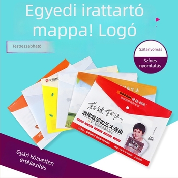 A4 átlátszó PP dokumentumtáska kapoccsal záródó, logó nyomtatással