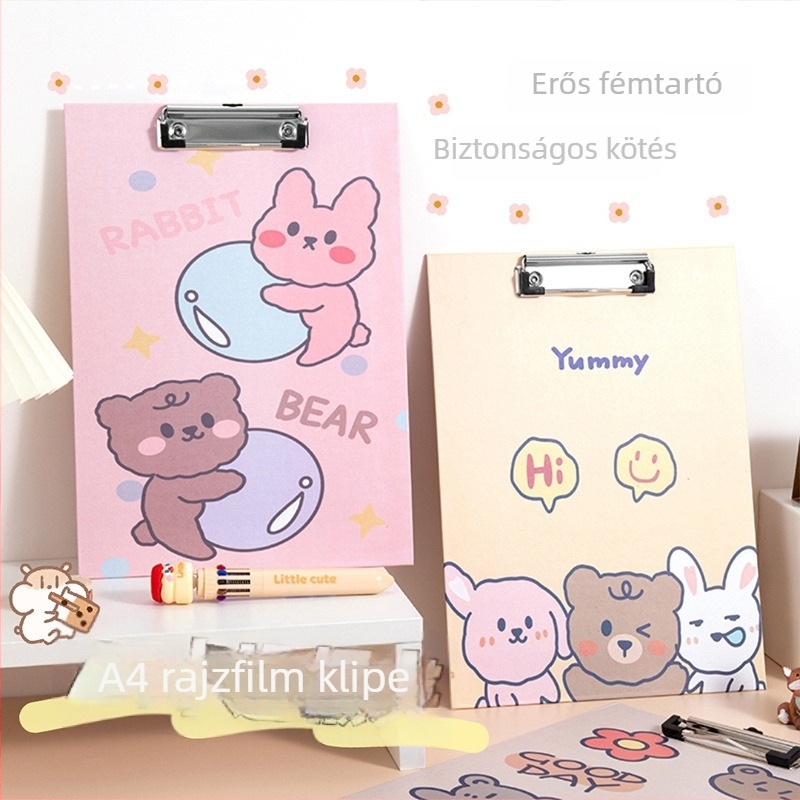 Egyszeres rögzítésű klipboard, papír alapanyag, lemez vastagsága 3 cm, nyomtatott logó, testreszabás elérhető