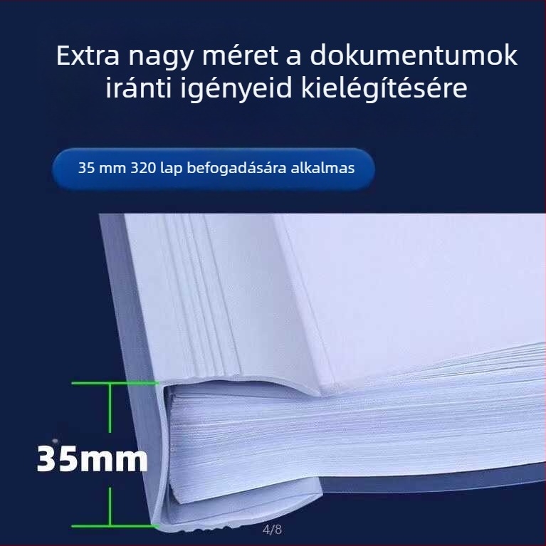 A4-es fájlmappa húzórúddal, vastagított és széles kapacitású, átlátszó betétlapokkal és dokumentumokhoz való borítóval
