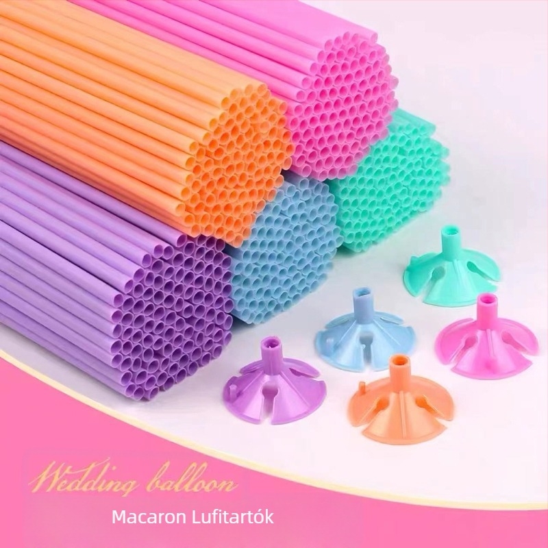 Megerősített lufi állvány támasztórúddal, kézi rúddal és macaron rúddal születésnapi és esküvői dekorációhoz