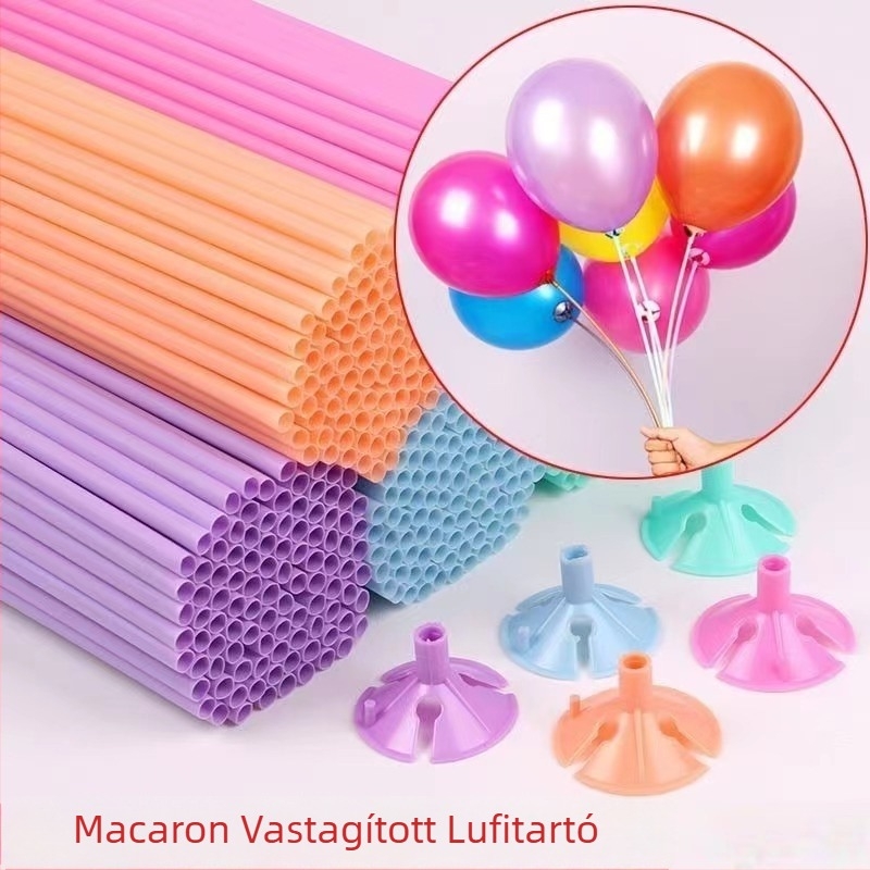 Megerősített lufi állvány támasztórúddal, kézi rúddal és macaron rúddal születésnapi és esküvői dekorációhoz