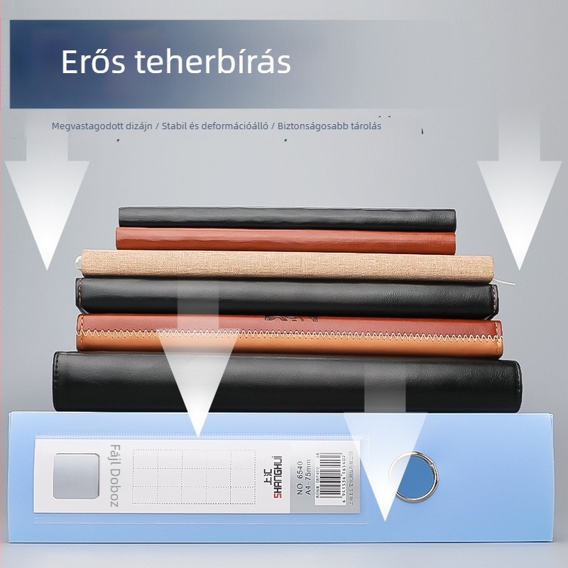 A4-es műanyag iratszekrény, PP anyag, S kampó és hurkoló záródású hajtogatott mappa, Youlejia márka, hátsó szélesség 50