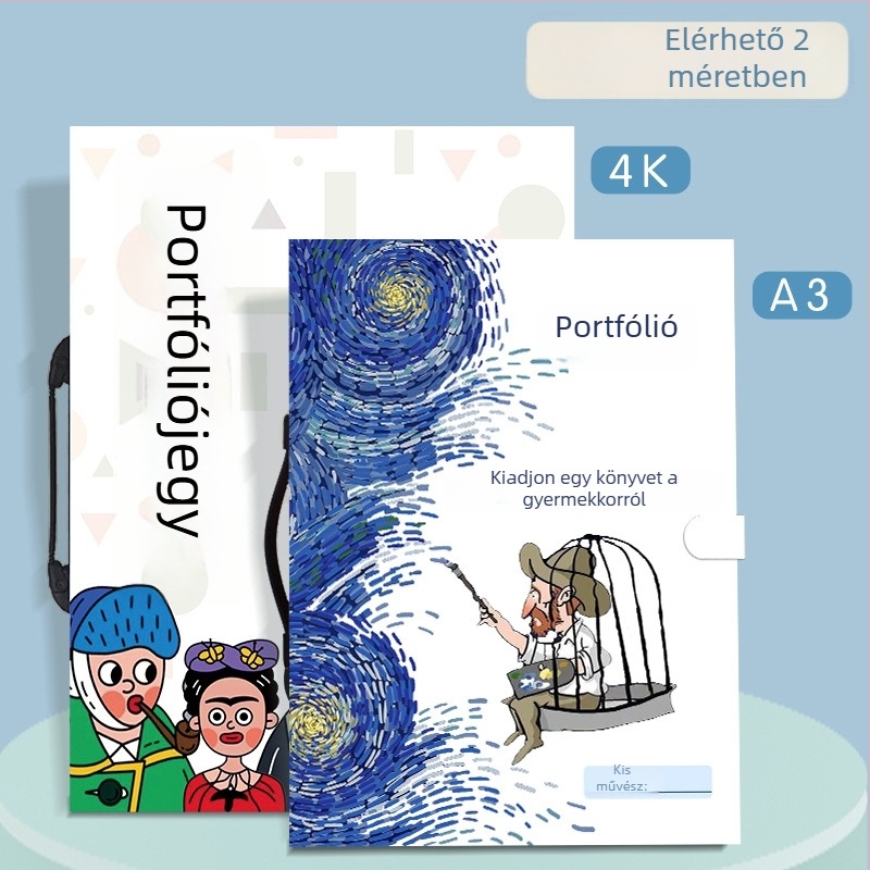 A2 poszterekhez tartozó album és A3 mappa műalkotásokhoz, 30 oldalas műanyag portfólió, modell F410