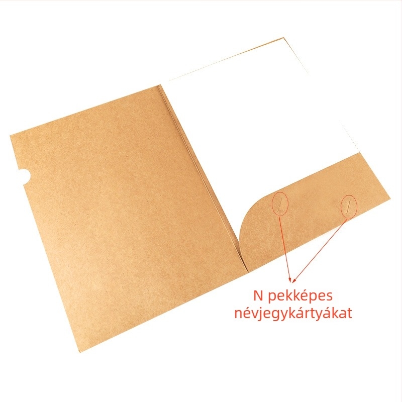 Kraftpapír L-alakú mappa védőhüvelyvel, osztályozó rendező