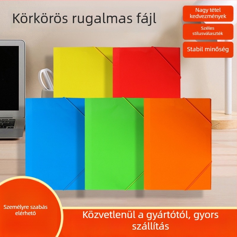 Körkötéles dokumentummappa, papírból, A4 formátum, logó nyomtatása lehetséges