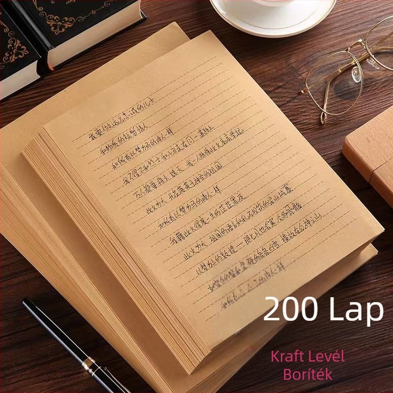 Kraft papír levélpapír készlet, kínai boríték stílus, Model 1, logó nélküli