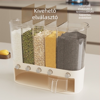 Nagy kapacitású gabonatároló edény rizshez, zárható, nedvesség- és rovarbiztos