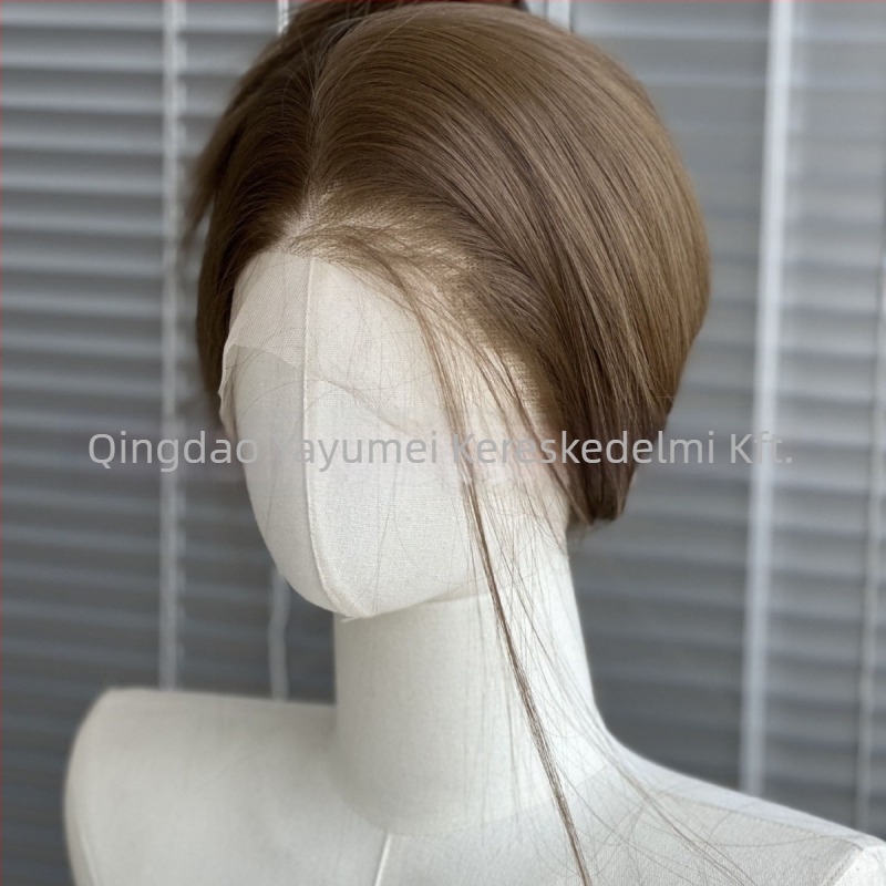 Természetes elülső csipkés hosszú paróka, kézzel szőtt Day Silk anyagból, YY Wig modell 10#, festhető és permelhető