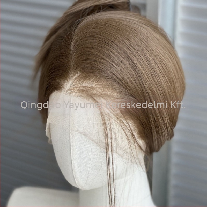 Természetes elülső csipkés hosszú paróka, kézzel szőtt Day Silk anyagból, YY Wig modell 10#, festhető és permelhető