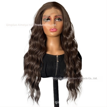 Aimeya AMY2514 par, elülső csipke 13x4, hosszú göndör haj, magas hőmérsékletű vezeték, természetes stílus, arckontúrozás