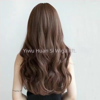 Hosszú göndör paróka légies frufjival, hőálló huzal, koreai stílus, modell Air Long Curly Hair