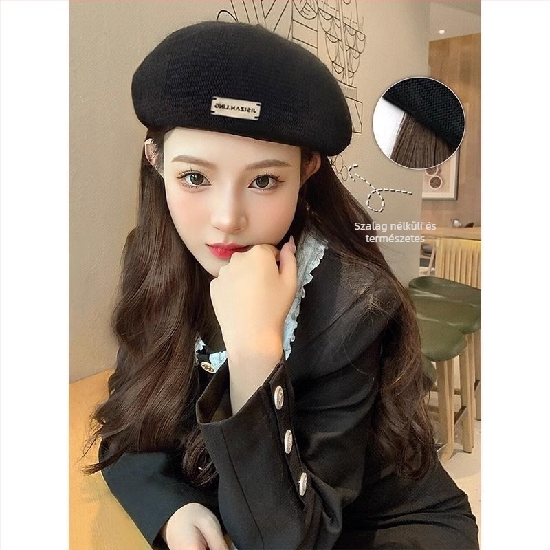 Női paróka beret-stílusú, hosszú göndör hajjal, integrált sapkával; hajanyag: fehérje-selyem; modell Iron beret long curly hair