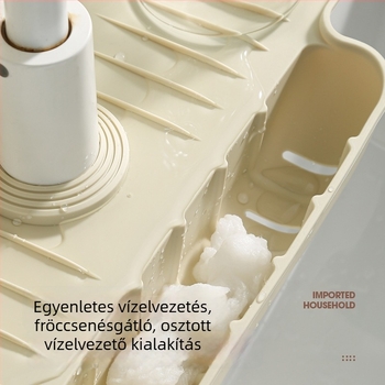 Szilikon lefolyó alátét konyhai mosogatóhoz, függő kosárral és ferde lefolyó állvánnyal