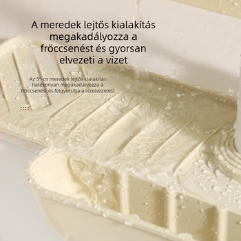 Szilikon lefolyó alátét konyhai mosogatóhoz, függő kosárral és ferde lefolyó állvánnyal
