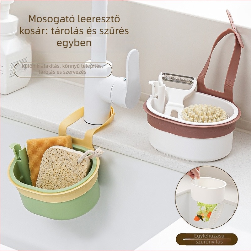Mosogatóhoz tartozó lefolyókosár, függesztett kivitel — ABS anyag, lefolyó funkció, Modell 223549, Márka Lemon