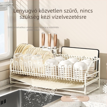Beépített edény- és eszközszárító állvány, szénacél, modern minimál stílus, 2025-ös megjelenés
