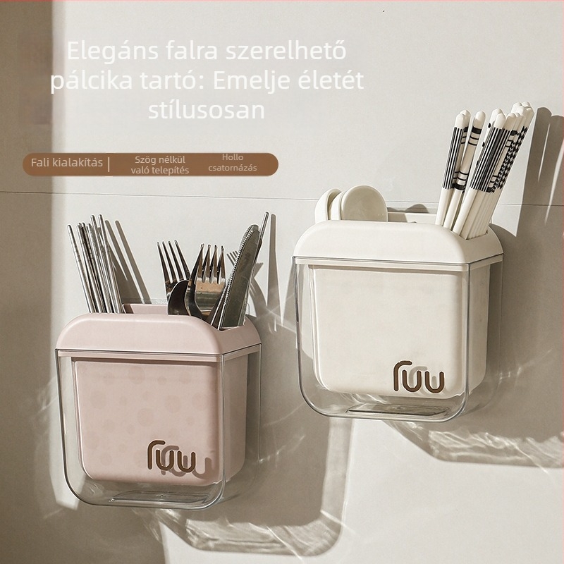 Pálcikák tároló állvány, falra szerelhető, többfunkciós, PP+PET anyag — Xinhuijia