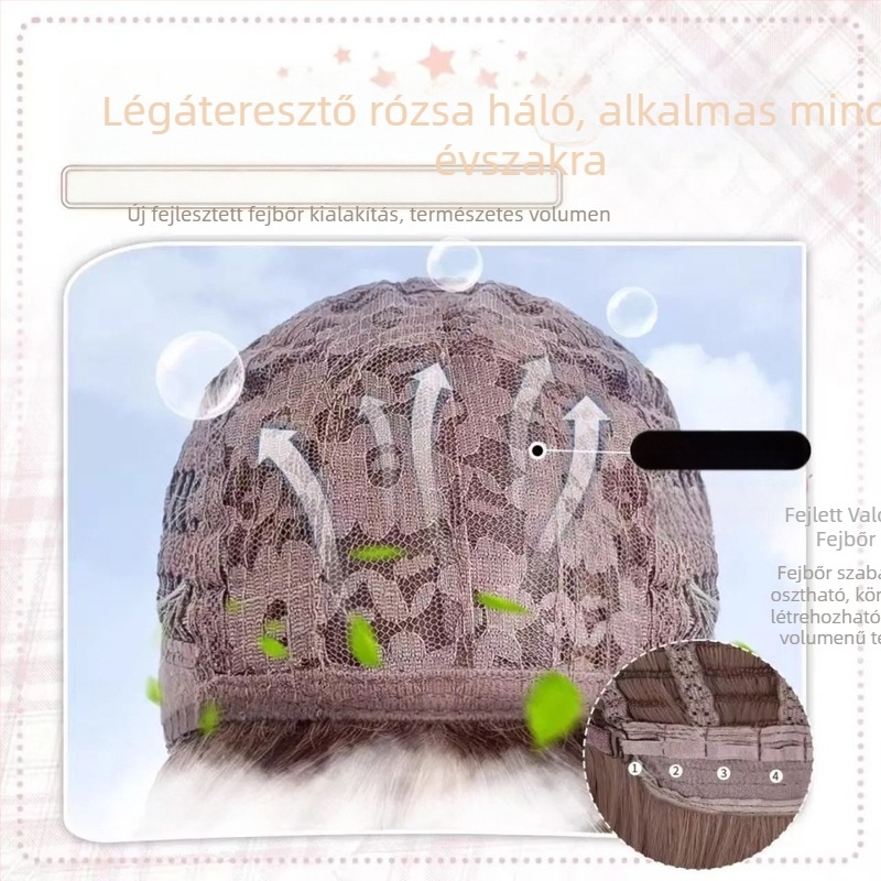 Lolita-stílusú hosszú göndör paróka frufruval és dupla copfokkal nőknek (hőálló rost; mechanikus feldolgozás; természetes stílus)