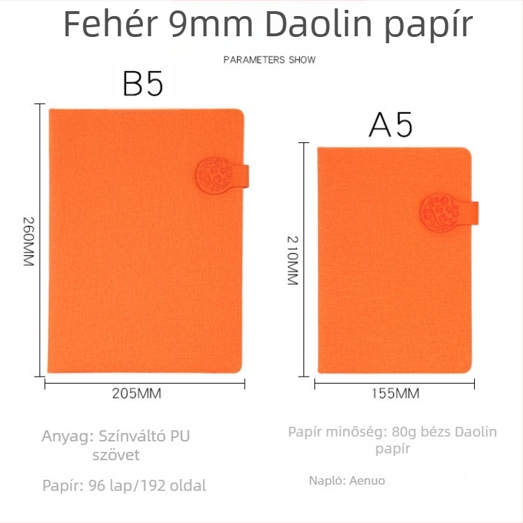 Aenuo notesz PU borítóval, ragasztott kötés, Daolin papír, 100 gsm, 100 oldal