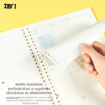Ragasztott kötésű jegyzetfüzet, 26 lyukkal, offset papír 80 g/m², 50–100 oldal, modell WN-CTB550