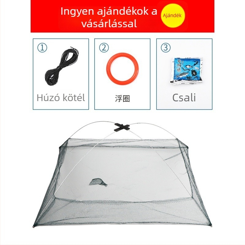Mengda Nyitott Összecsukható Háló Garnéla Fogásához