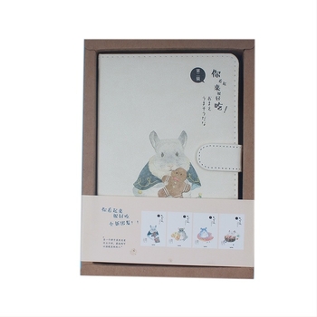 LEnWA/Lianhua jegyzetfüzet PU borítóval, varrott kötés, 32K papír, japán/koreai aranyos stílus