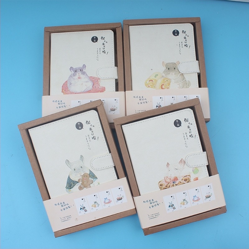 LEnWA/Lianhua jegyzetfüzet PU borítóval, varrott kötés, 32K papír, japán/koreai aranyos stílus