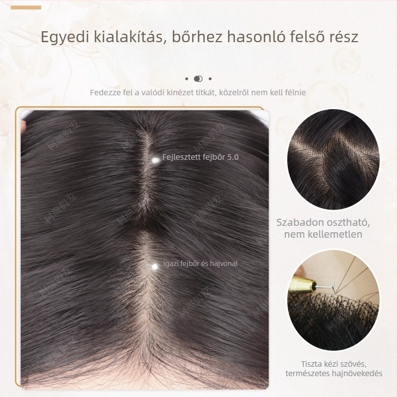 Teljes fej paróka – rövid, egyenes haj, valódi emberi haj, japán egyetemi stílus, hajtömeg növelése
