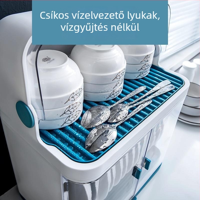Maikeju műanyag ürítő tál állvány fedéllel — konyhai tároló edények számára és evőeszközök, új kínai stílus