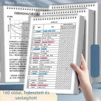 Kaba Bear angol szókincs notesz PP borítóval, loose-leaf kötés, fa cellulóz alapú papír, 80 g/m², 100 oldal