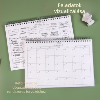 Gao xiaoqi spirálkötésű notesz PP-borítóval, heti terv naptárral és todolistával (Dowling papír; 50-100 oldal)