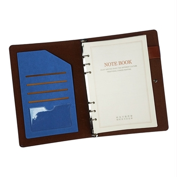 PU borítású, lazán kötődő jegyzetfüzet, Forest papírral, 100 g/m², rozsdamentes acél rögzítés