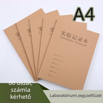 Kémiai laboratóriumi beszámoló notesz, drótos kötés, Kraft borító, Forest papír 80 g