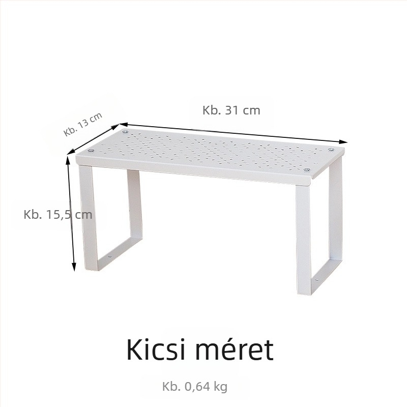 Konyhai polc fűszerekhez és edényekhez, szénacél anyag, munkalap, sokoldalú, egymásra tehető, modern stílus