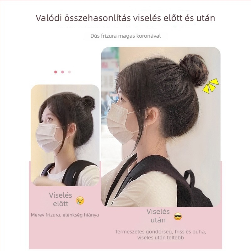 Valódi hajból készült konty kiegészítő nőknek, ősi stílusú konty, 100% emberi haj, puha volumen-növelő eszköz