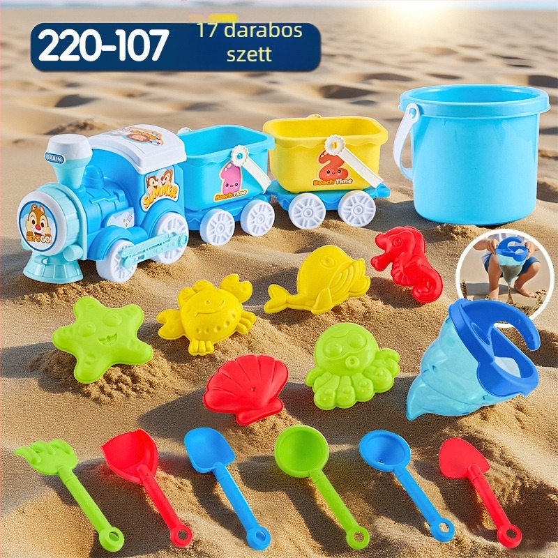 Homokozó játék készlet ásókkal, műanyagból, 4–6 éves gyerekeknek, vízi játékokkal