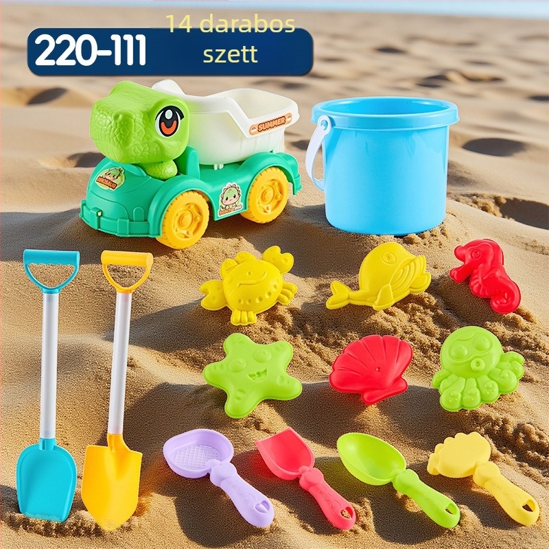 Homokozó játék készlet ásókkal, műanyagból, 4–6 éves gyerekeknek, vízi játékokkal