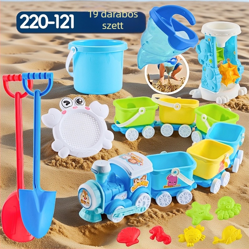 Homokozó játék készlet ásókkal, műanyagból, 4–6 éves gyerekeknek, vízi játékokkal